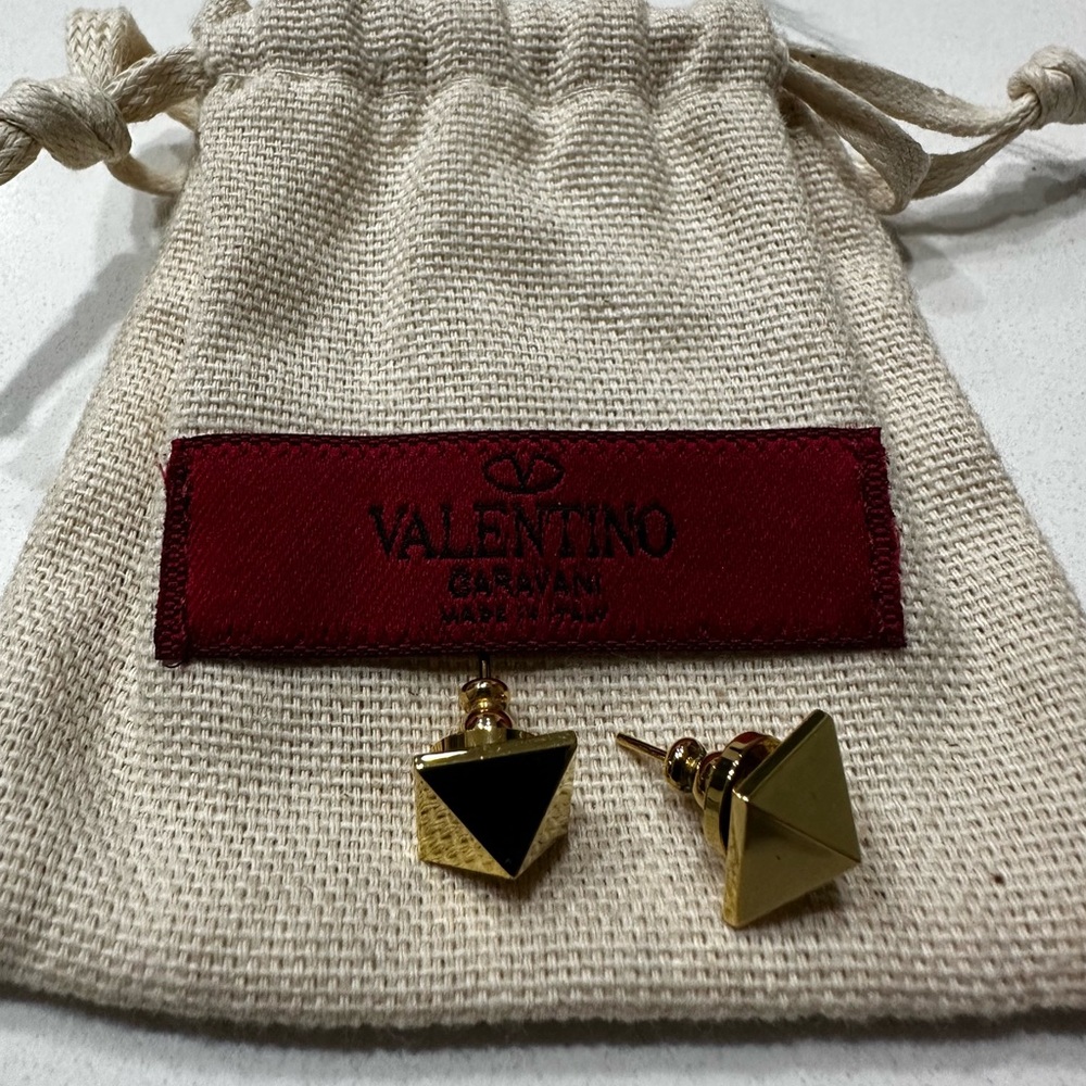 Valentino Pyramid Gold Earrings